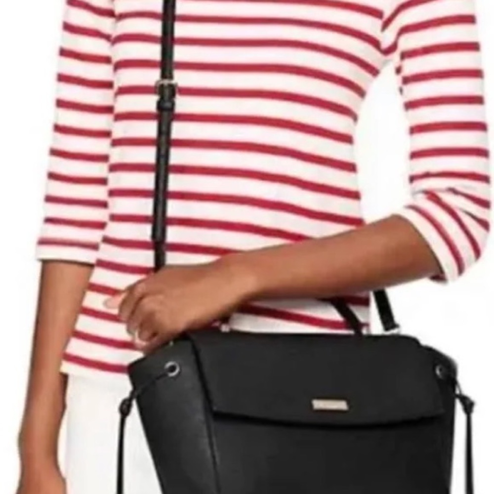 Kate Spade Laurel Way Black Saffiano Leather Lilah Crossbody Satchel - Picture 13 of 13